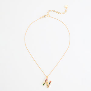 LUCKY STONE ALPHABET NECKLACES N