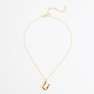 LUCKY STONE ALPHABET NECKLACES U