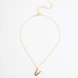 LUCKY STONE ALPHABET NECKLACES V