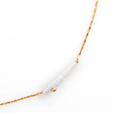 LONG WHITE PEARL BEAD SHORT NECKLACE