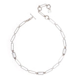 BAGUETTE CLEAR STONE CHAIN LINK NECKLACE