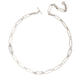 BAGUETTE CLEAR STONE CHAIN LINK NECKLACE