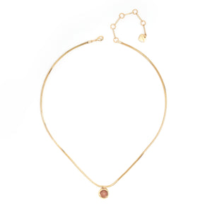 PEACH GOLD STONE PENDANT NECKLACE