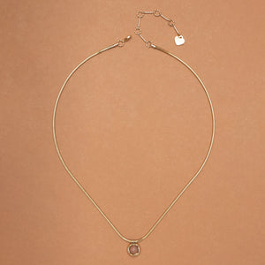 PEACH GOLD STONE PENDANT NECKLACE