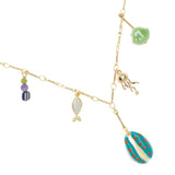 BLUE WAVES CHARM NECKLACE