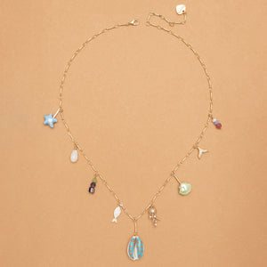 BLUE WAVES CHARM NECKLACE