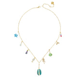 BLUE WAVES CHARM NECKLACE