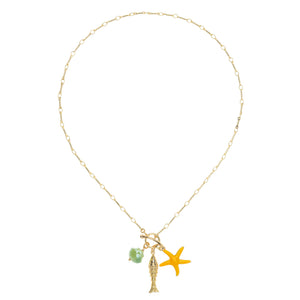 STAR FISH PEARL CHARM NECKLACE