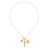 STAR FISH PEARL CHARM NECKLACE