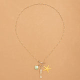 STAR FISH PEARL CHARM NECKLACE