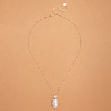 FREEFORM WHITE PEARL PENDANT NECKLACE