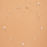 PINK FLOWER BEAD GOLD NECKLACE