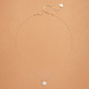 FACETED WHITE PEARL GOLD CHAIN NECKLACE