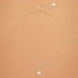 FACETED WHITE PEARL GOLD CHAIN NECKLACE