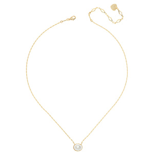 FACETED WHITE PEARL GOLD CHAIN NECKLACE