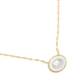 FACETED WHITE PEARL GOLD CHAIN NECKLACE