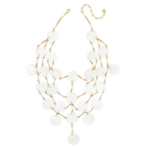 IVORY GOLD CHAIN LAYERED CAPIZ SHELL NECKLACE (PRE-ORDER TAKES 15 DAYS)