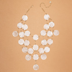IVORY GOLD CHAIN LAYERED CAPIZ SHELL NECKLACE (PRE-ORDER TAKES 15 DAYS)
