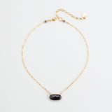 OVAL ONYX PENDANT NECKLACE