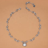 MOONSTONE CURVE BALL CHAIN NECKLACE