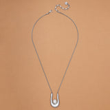 U RHODIUM PENDANT NECKLACE