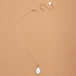 WHITE PEARL PENDANT NECKLACE INITIAL (เลือกตัวอักษรได้)
