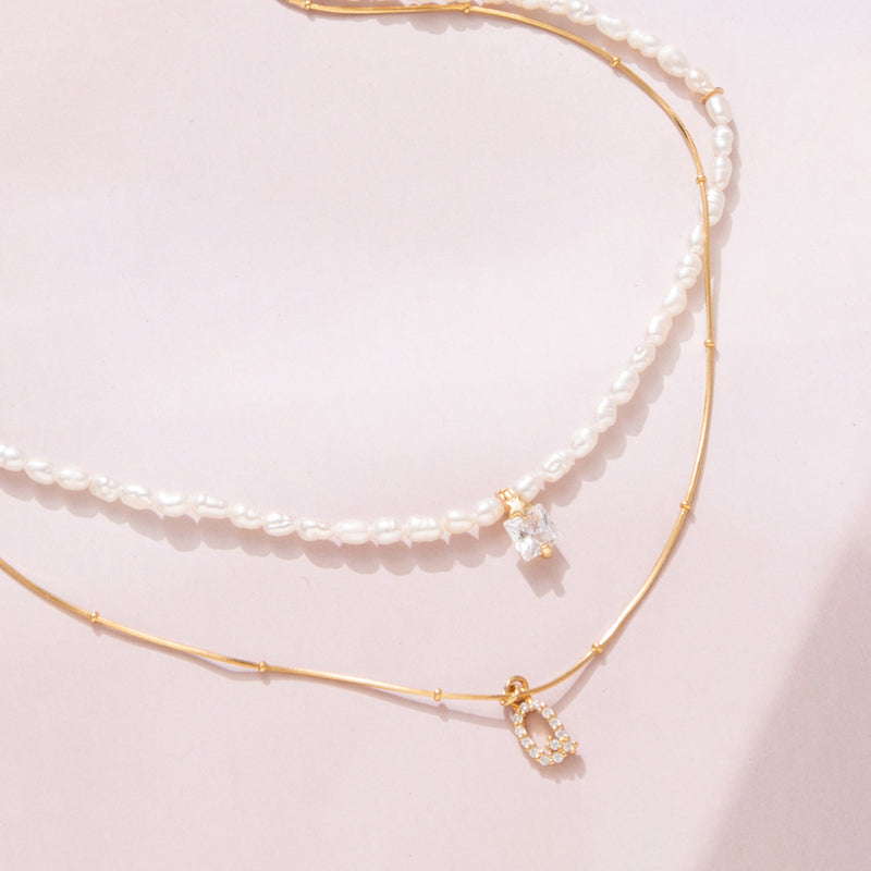 Me White Pearl "Necklace" (เลือกอักษร Initial ได้)