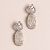 WHITE PEARL BEAD SILVER FASHION EARRINGS