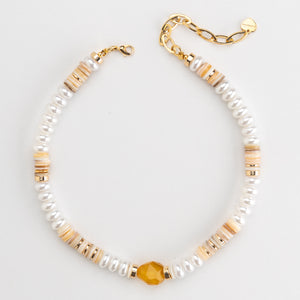 WHITE PEARL MIX SINGLE STRAND NECKLACE