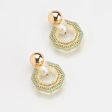 MINTY GEOMETRIC RHINESTONE EARRINGS