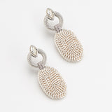 WHITE PEARL BEAD SILVER FASHION EARRINGS