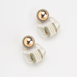 GOLDEN BALL CRYSTAL FASHION EARRINGS