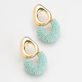 LIGHT BLUE FREEFORM FASHION EARRINGS