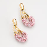 PURPLE BEAD ASSYMETRICAL EARRINGS