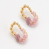 PURPLE GOLD BALL FASHION EARRINGS