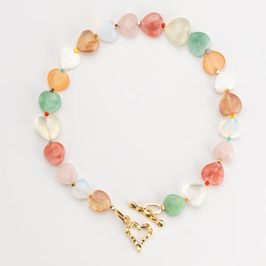 MULTI HEART GEM NECKLACE