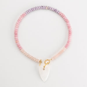 BLUSHING PINK  PENDANT NECKLACE