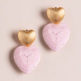 PINK HEART FASHION EARRINGS