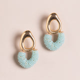 LIGHT BLUE FREEFORM FASHION EARRINGS