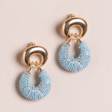 SKY BLUE BEADED FASHION EARRINGS