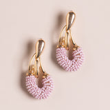 PURPLE BEAD ASSYMETRICAL EARRINGS