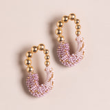 PURPLE GOLD BALL FASHION EARRINGS