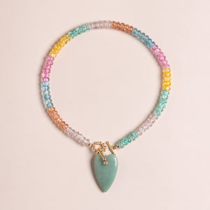 BLUSHING GREEN  PENDANT NECKLACE