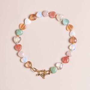 MULTI HEART GEM NECKLACE