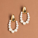 TEARDROP PEARL GOLD EARRINGS