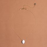 WHITE PEARL DELICATE CHAIN NECKLACE