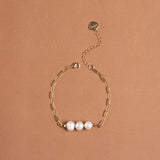 TRIPLE PEARL GOLD CHAIN BRACELET