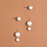 TRIPLE PEARL DROP EARRINGS