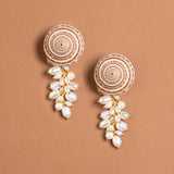 SHELL PEARL DROP EARRINGS