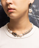 WHITE PEARL RHODIUM EARRINGS